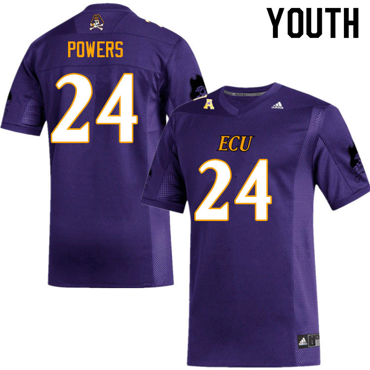 Youth #24 Jack Powers ECU Pirates College Football Jerseys Sale-Purple